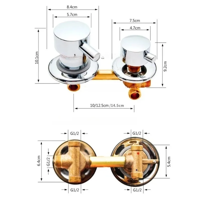 Water Mixing Valve Switch Shower Switch Control Faucet Mixer Shower Cabin Accessories Valve Diverter Tap 2/3/4Way Bath Faucet