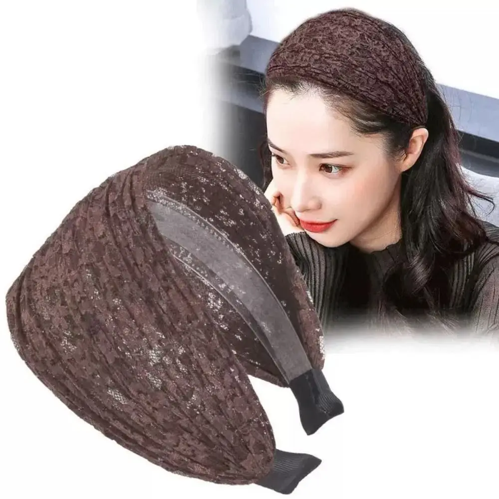 

Non Slip Lace Mesh Hair Band Elastic Hollow Wide Side Hair Hoop Hair Accessories Headwear Women Lace Hairbands