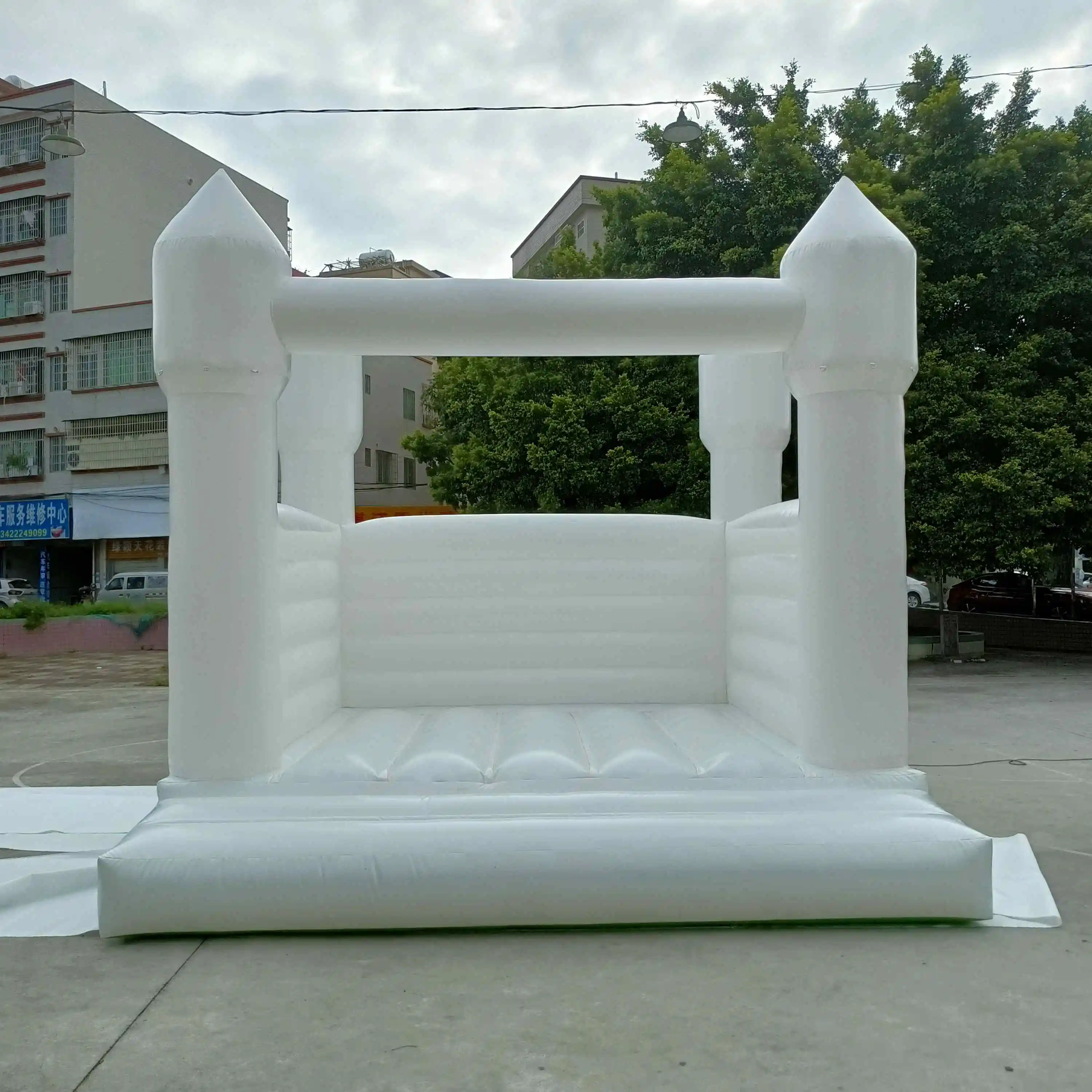 Inflatable Wedding White Bounce House Inflatable Bouncer Castle Jumping AndBed Outdoor Bouncy Castle For Party With Blower