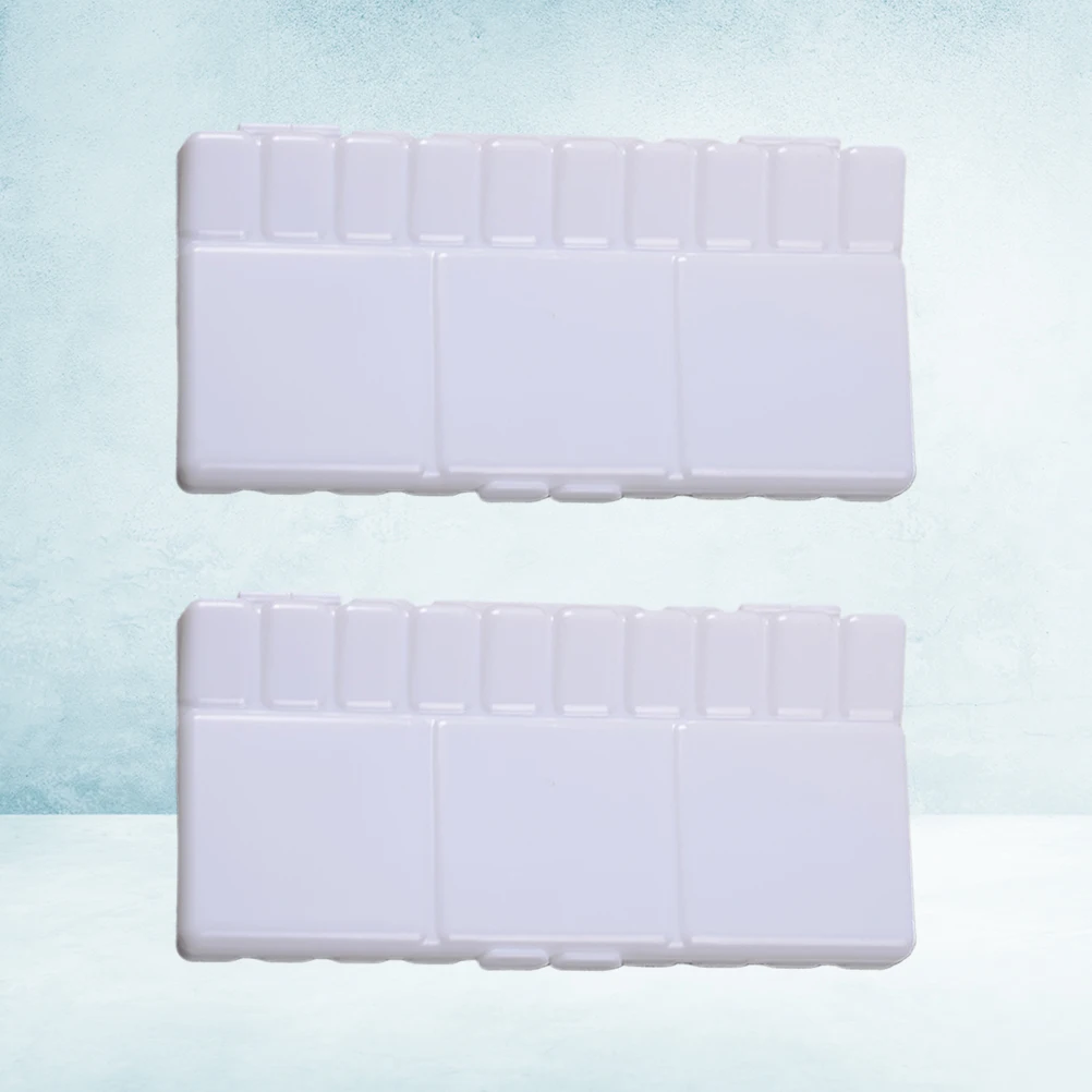 

2 Pcs Pigment Box Palette Durable Paint Tray Drawing Tool Easy Clean Painting