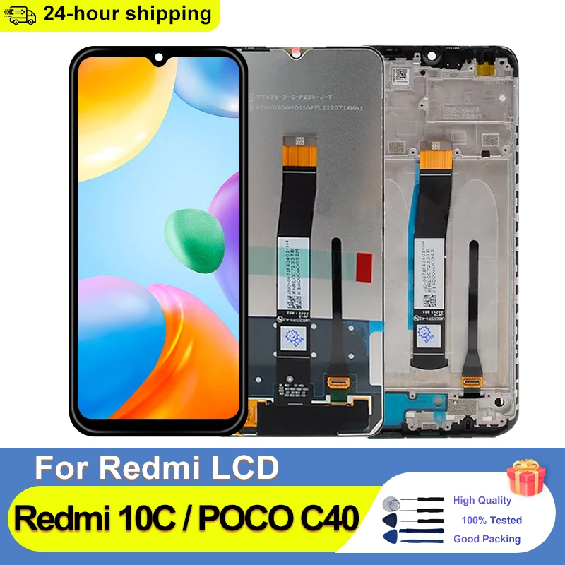 6,71 "dla Xiaomi Redmi 10C Wyświetlacz LCD Ekran dotykowy Digitizer dla Mi Poco C40 220333 Wyświetlacz QAG Wymień części