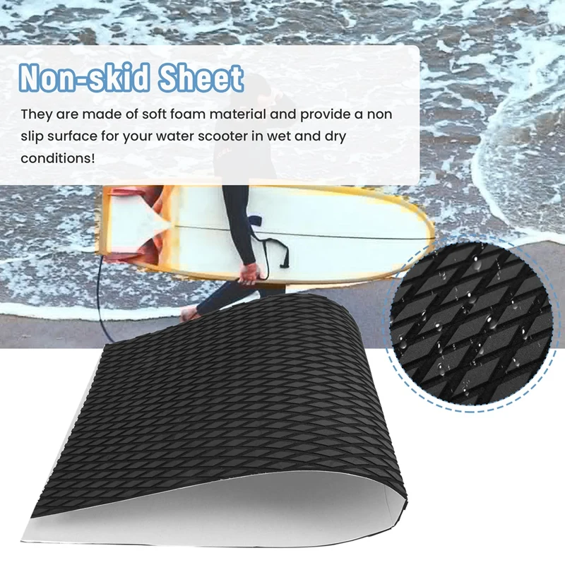 Water Scooter Non-Skid Marine Flooring Synthetic Eva Foam Sheet 37X92cm Jet-Ski Black Surfboard Mat Watercraft Skis Slip