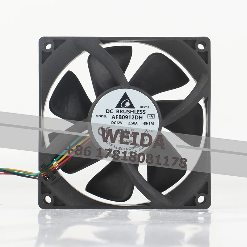 

Delta 5V 24V 48V DC 12V 2.50A AC EC 9025 90X90X25MM 9CM Double ball bearing 4-wire PWM Violent axial flow AFB0912DH cooling fan