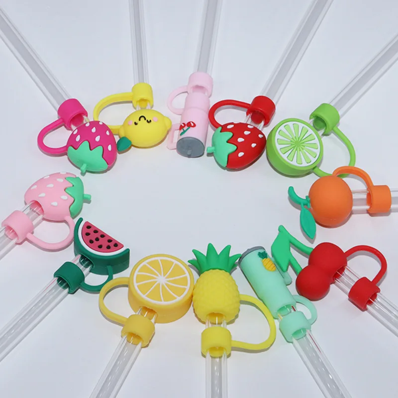 Silicone Fruit Straw Topper for Stanley 30&40 Oz Tumbler Cute Straw Caps Covers Cup Mug Accessories Reusable Spill-Proof Plug