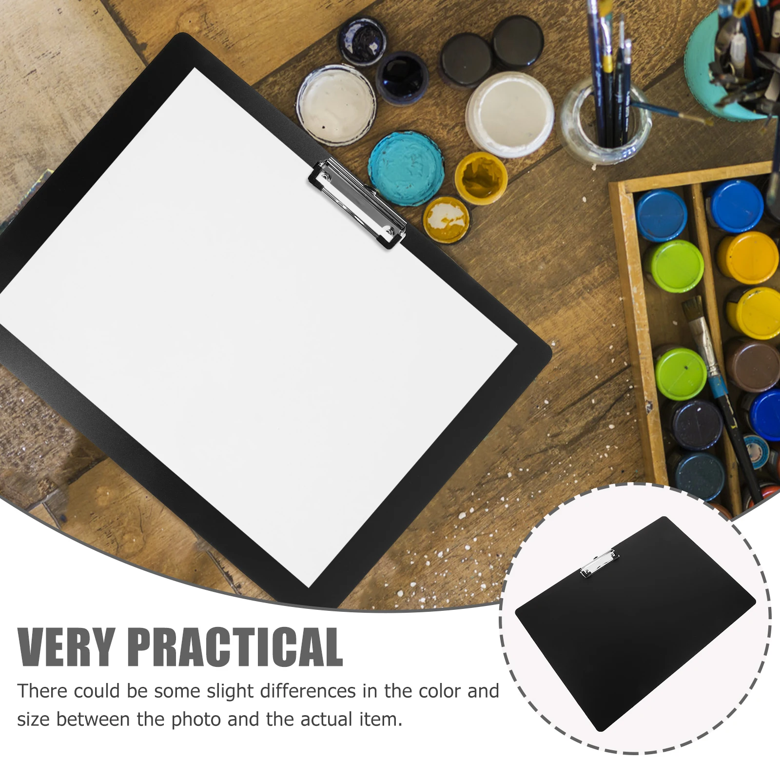 

Clipboard Horizontal Drawing Writing Board for Home School Office College No Sharp Edge Metal Clip Ideal for Business