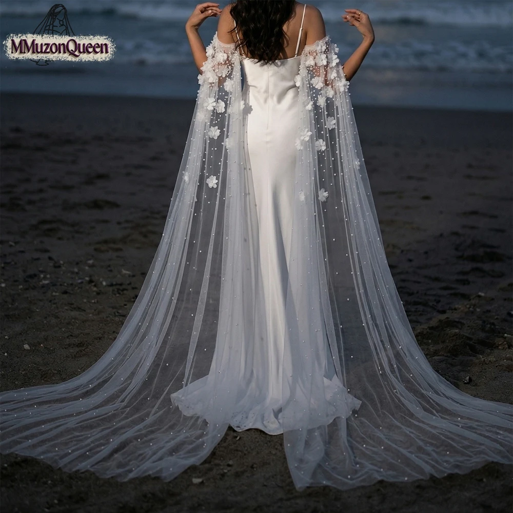 TOPQUEEN Cape Mariage Blanche Women'S Party Bolero 3d Floral Mangas Desmontables Novia Accessoires Mariage Vg110
