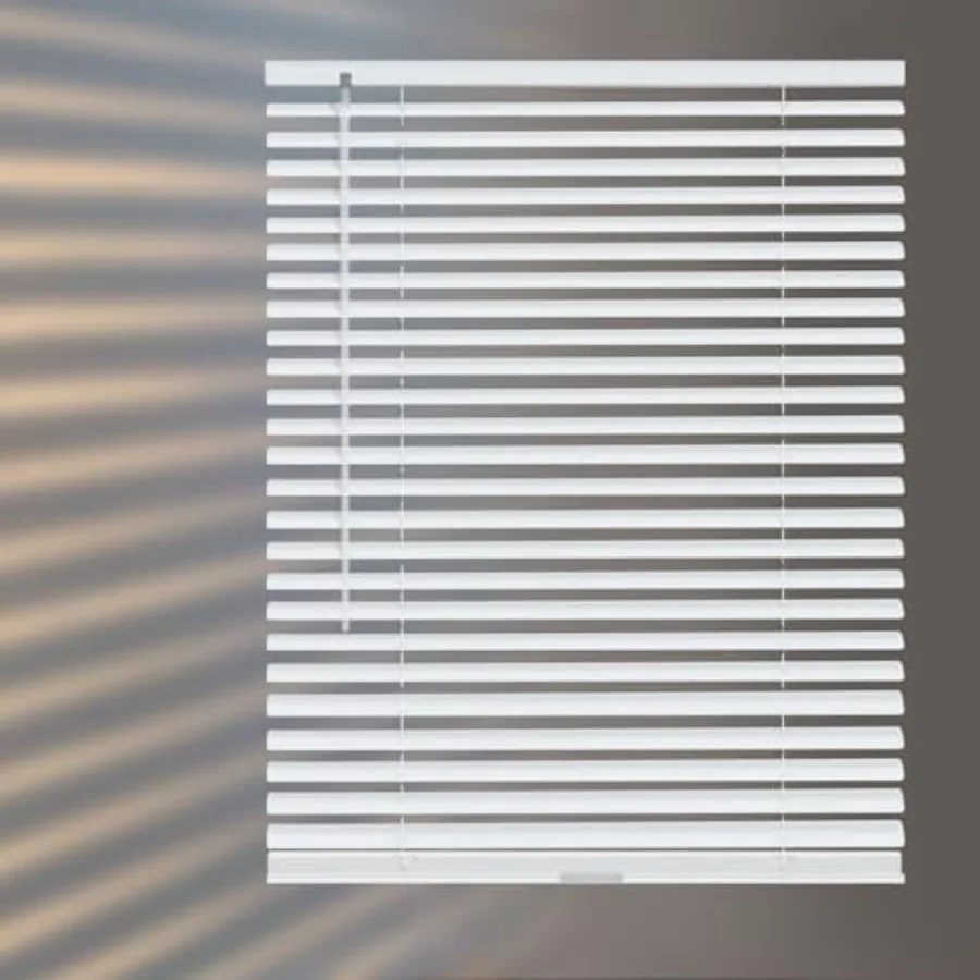 Aluminum Mini Blinds for Windows Cordless Horizontal Window Shades for Light Adjustment, Metal Venetian Blinds Waterproof for B