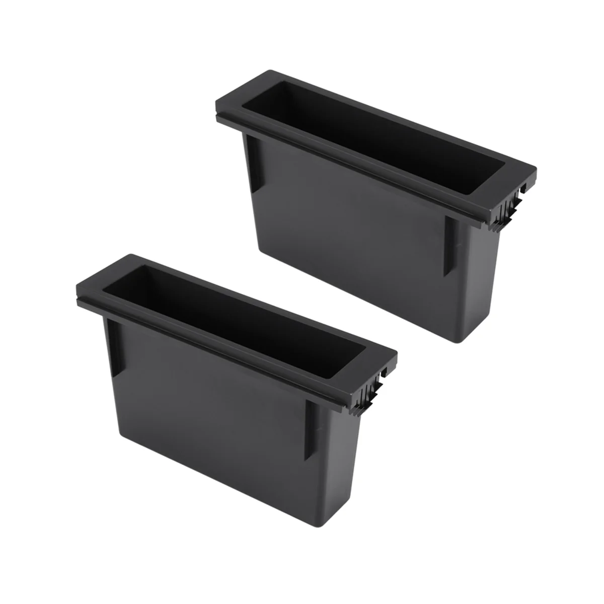 2Pcs Universal Car Double 1 Din Dash Cup Holder Storage Box Plastic for Stereo Radio