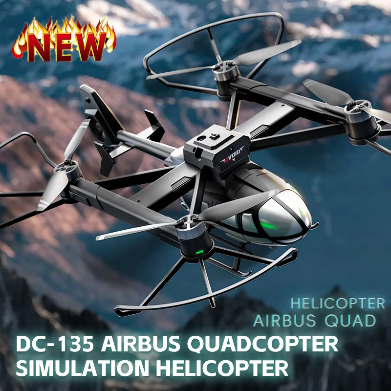 RC Helicopter Kids Toy Remote Control Plane Obstacle Avoidance 4k Camera Fpv Mini Drones  For Beginners RC Aircraft Child Gift