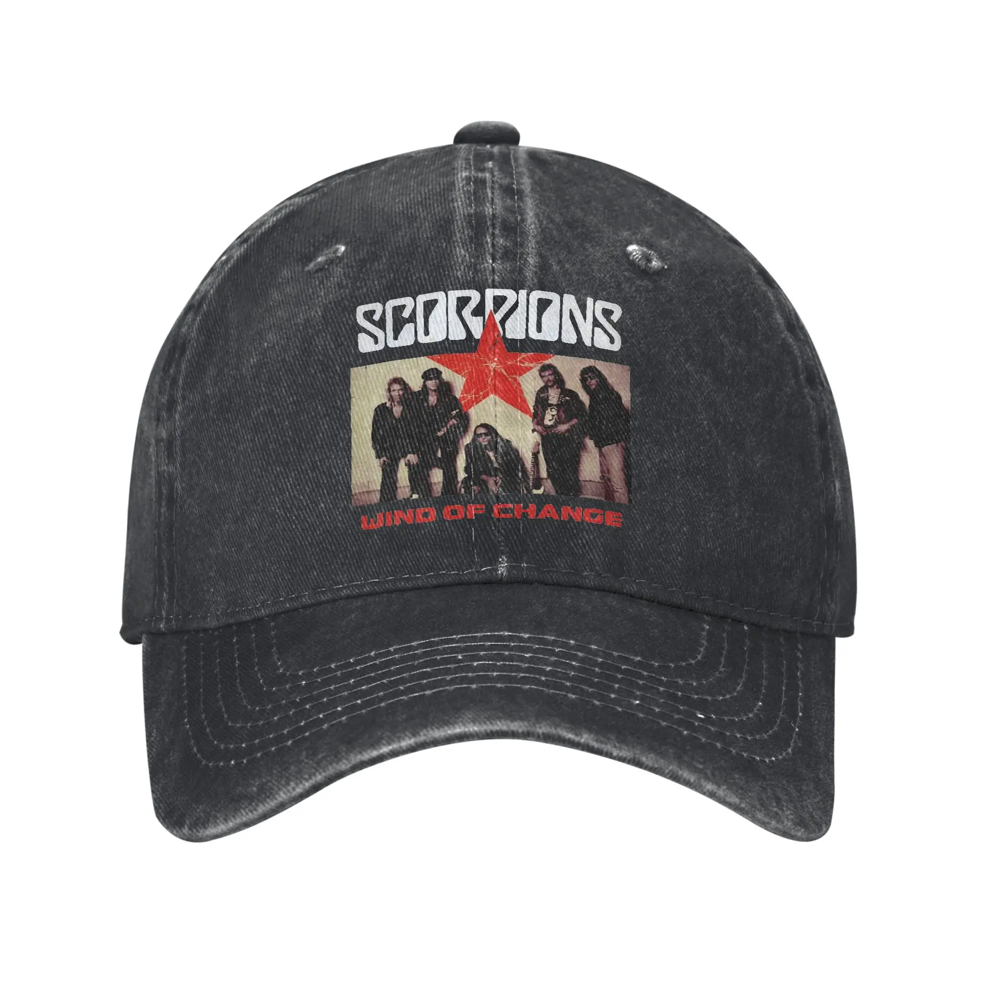 Wind Of Change Scorpions Rock Band Baseball Cap Sun  Outdoor Gym Adjustable Washed Hip Hop Hats Couple Women Funny Snapback Cap