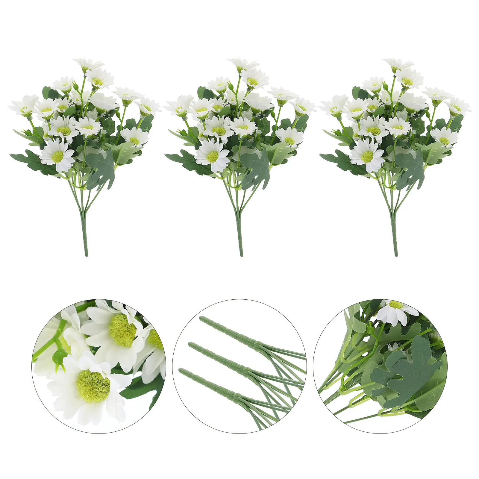 

3 Pcs Artificial Bouquet Flowers for Decoration Arrangement Wedding Embellishments Crafts Home