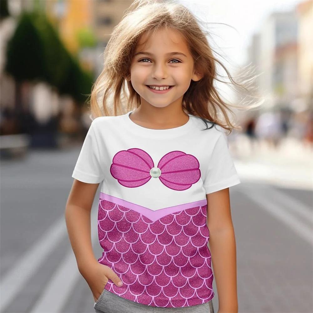 Funny Baby Girl T-Shirt Summer Casual Comfortable Breathable Short Sleeve 3d Printed Fun Girls' T-Shirt Children'sclothing