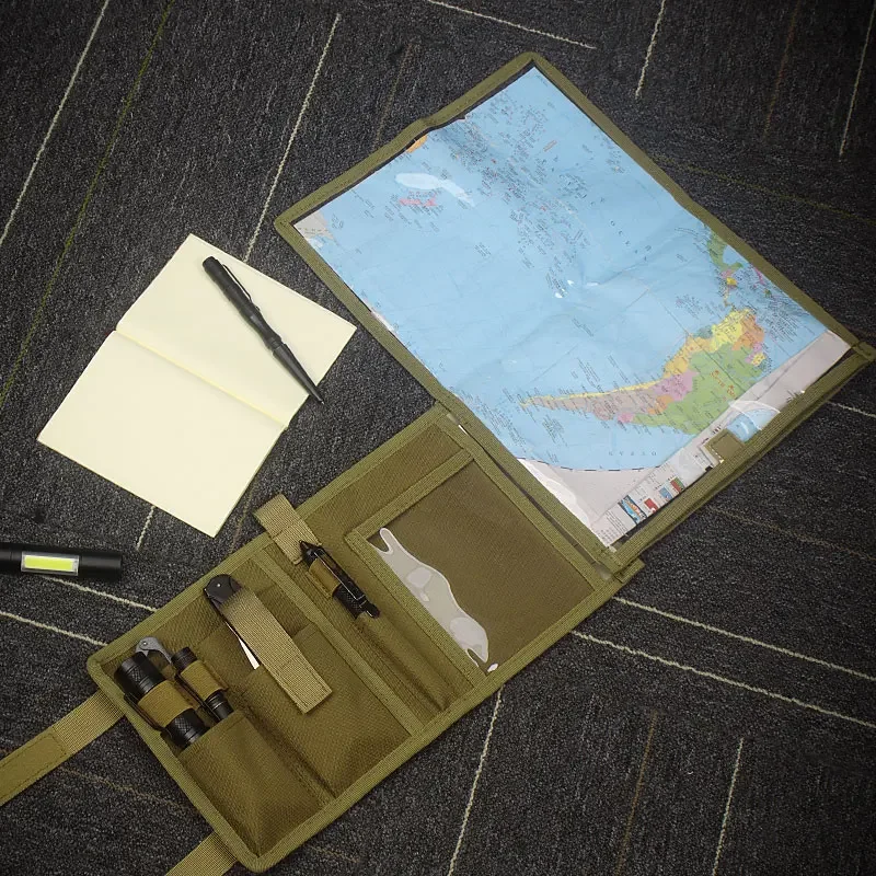 Multifunctional Weatherproof Map Case, Tactical Notebook Pouch for Hiking Tactical Outdoor Activities