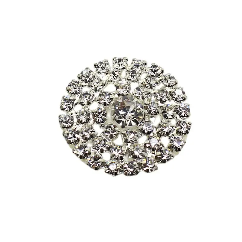 10Pcs Factory Direct Sale of 28MM Round Flat Back Rhinestone Buttons Jewelry Decoration Crafts DIY Scrapbook Embellishment