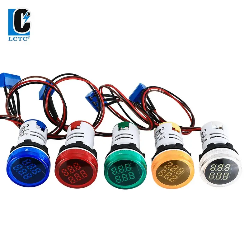 22mm  LED Highlight Digital Display Counter AC Indicator Light Signal Light Opening Counter Meter Round 5 Colors Optional