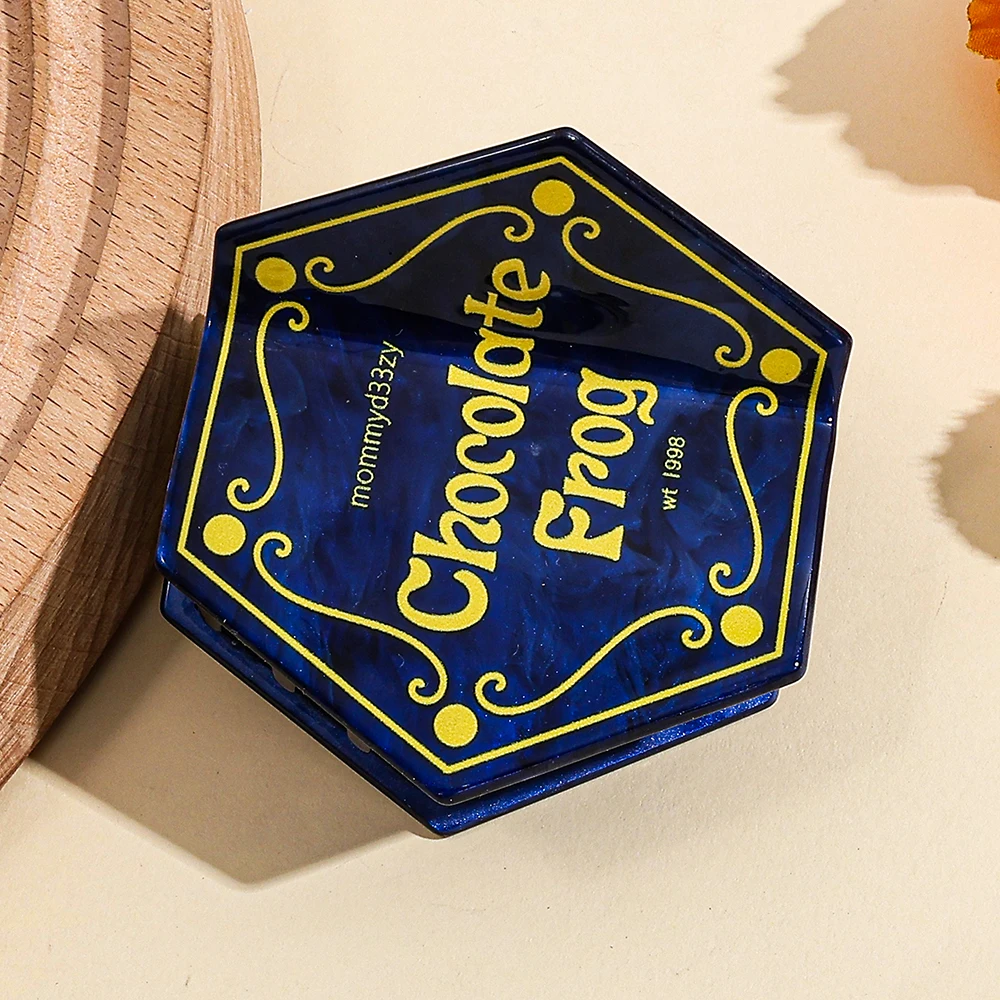 Movie Vintage Blue Chocolate Frog Box Hair Claw Clip Hexagonal Magical Shark Jaw Clip Cartoon Hair Accessories