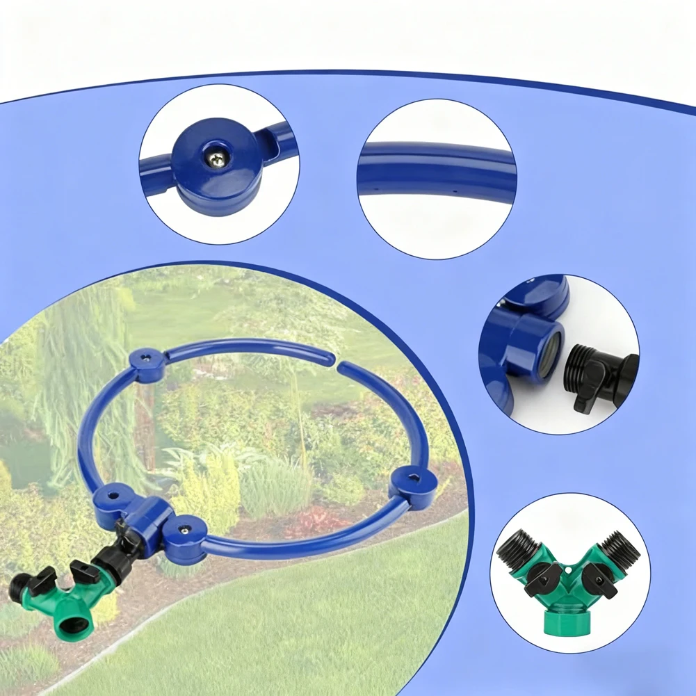 Tree Watering Ring System 2PCS with 360 Degree Coverage and 13inch Sprinklers for Effective Water Distribution