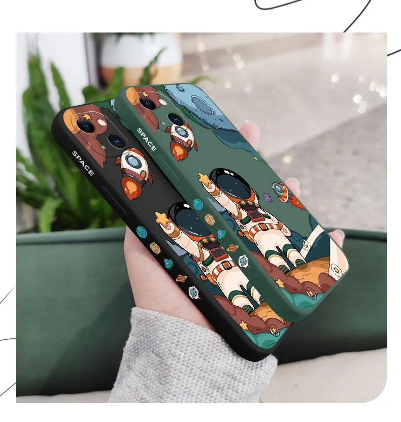 Hey Astronaut Phone Case For iPhone 17 16 15 14 13 12 11 Pro Max Mini X XR XS MAXPlus Cover