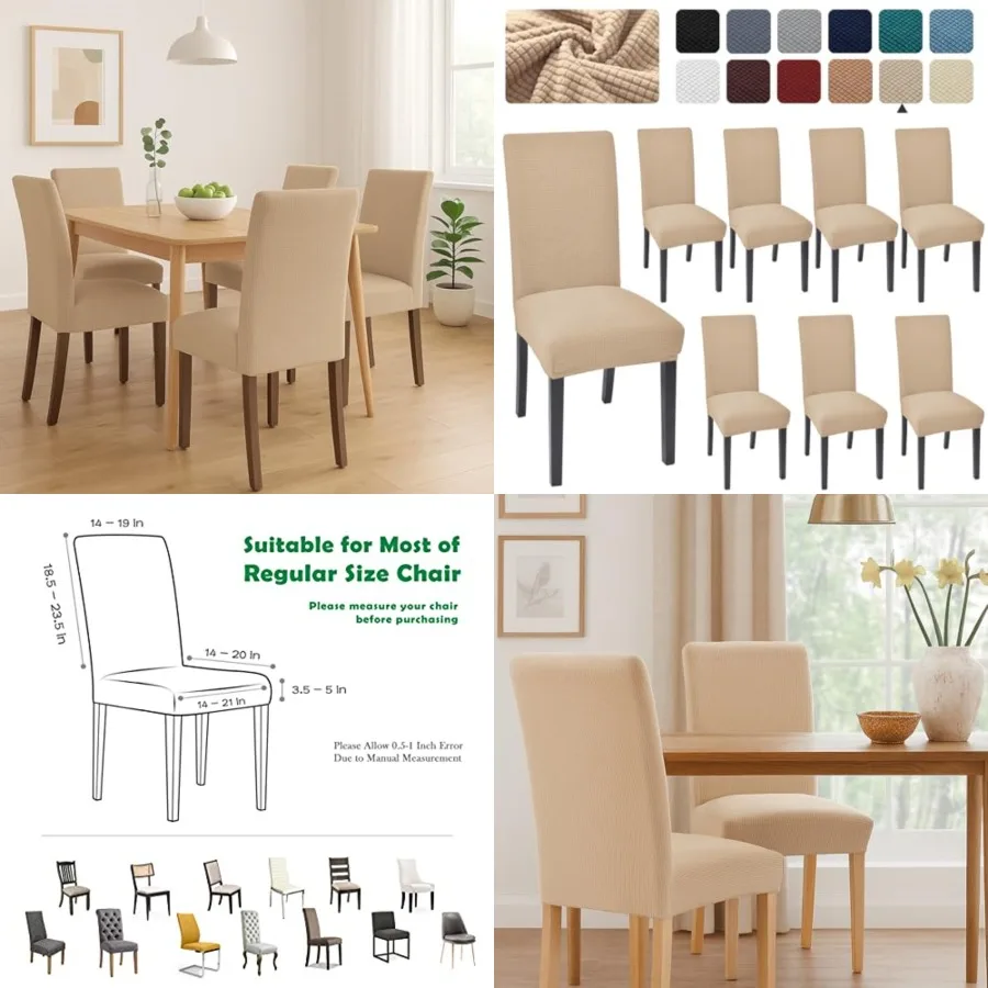 

Chair Covers for Dining Room Set of Kitchen Chair Seat Covers, Dining Room Chair Covers Chair Slipcover for Parsons Chair