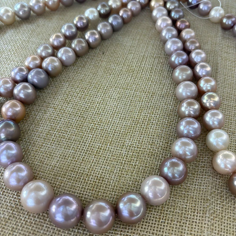 

Edison Pearl Necklace 11-14mm Pearl Nearly Round Semi-finished Product Jewelry 925 Sterling Silver