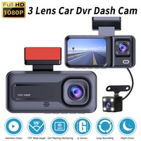 1080P Dash Cam 3 Channel Front Rear Inside Car Camera Mini Dashcams with Night Vision Loop Recording G-Sensor Parking Monitor