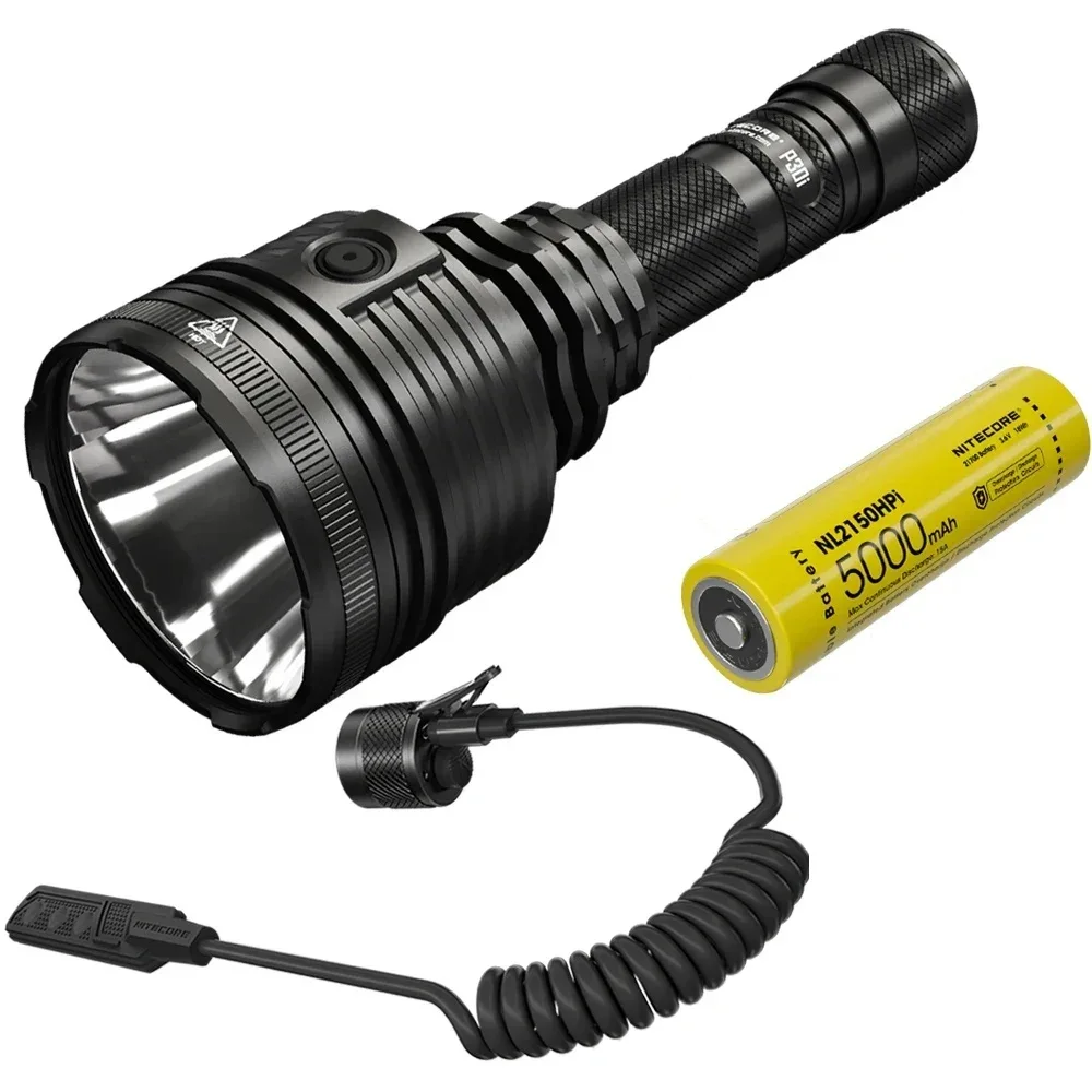 High Powered Rechargeable LED Flashlight 2000LM Searchlight Lights +21700 Battery for Self Defense Camping NITECORE P30i