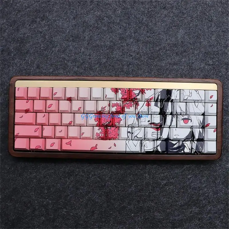 

H9EB Side Print Backlit Keycaps 136Key Cartoon Girl Keycap Set For Mechancal Keyboard