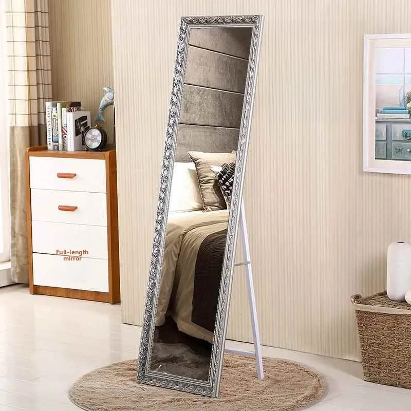 

Деревянное напольное зеркало в полный рост для спальни, модное 3D настенное зеркало для примерки одежды, для домашнего использования