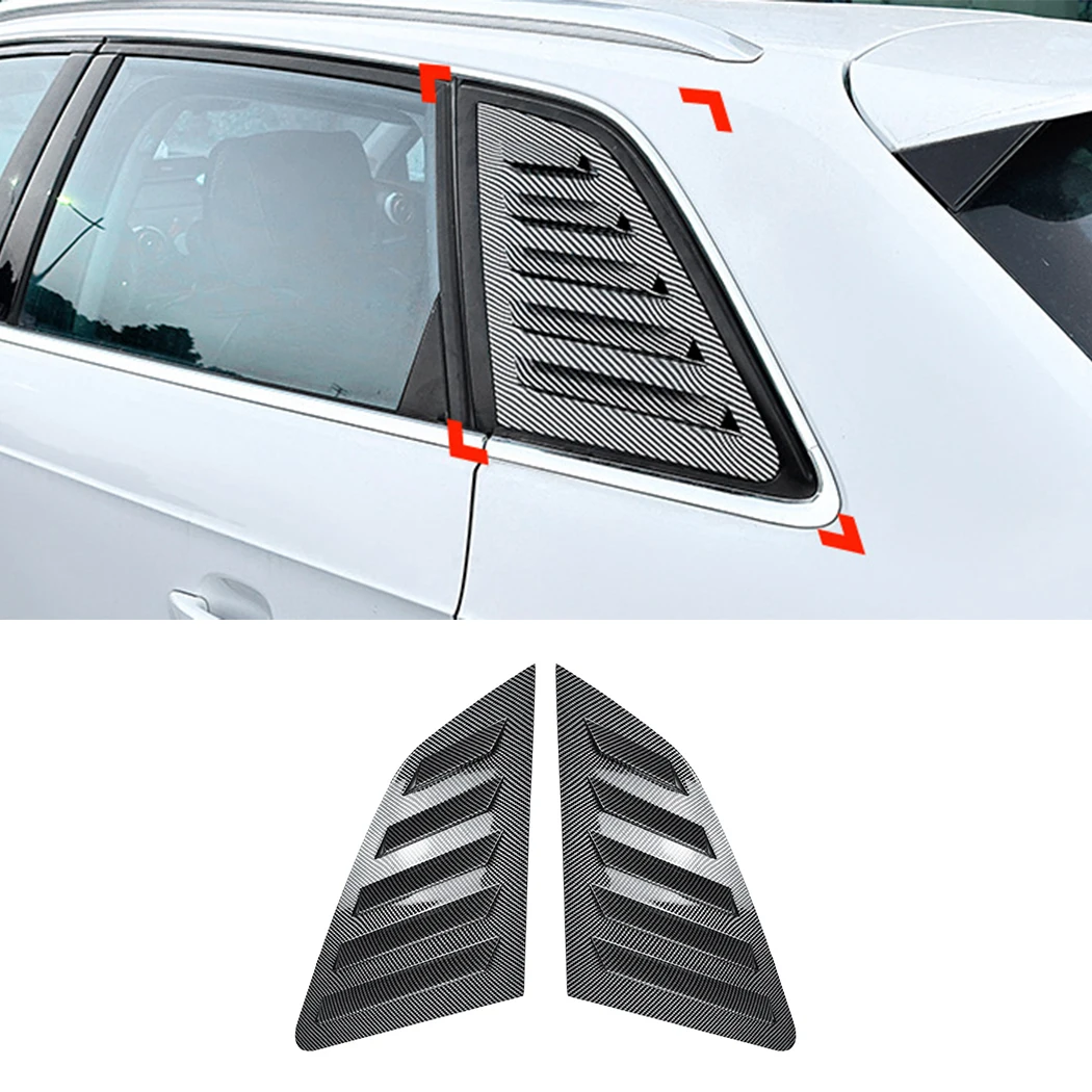 Car Rear Window Shutter Cover Trim For Audi A3 S3 8V Hatchback 2014 2015 2016 2017 2018 2019 2020 Glossy black/Carbon Fiber look