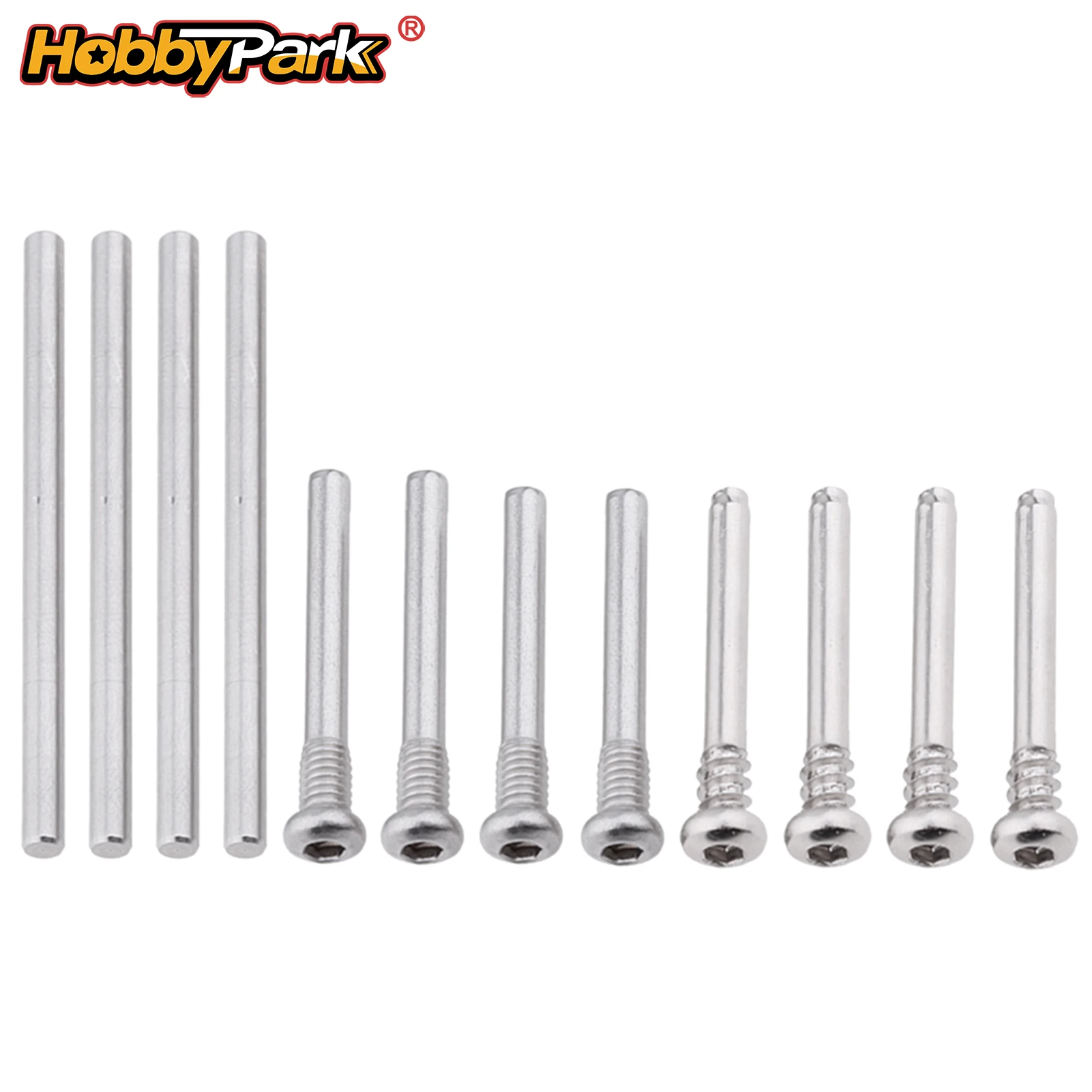 HobbyPark Kompletter Federungsstift-Satz, Schraubstifte für 1/10 Traxxas Slash 4x4 Short Course Truck 6834, Ersatz, 12er-Pack