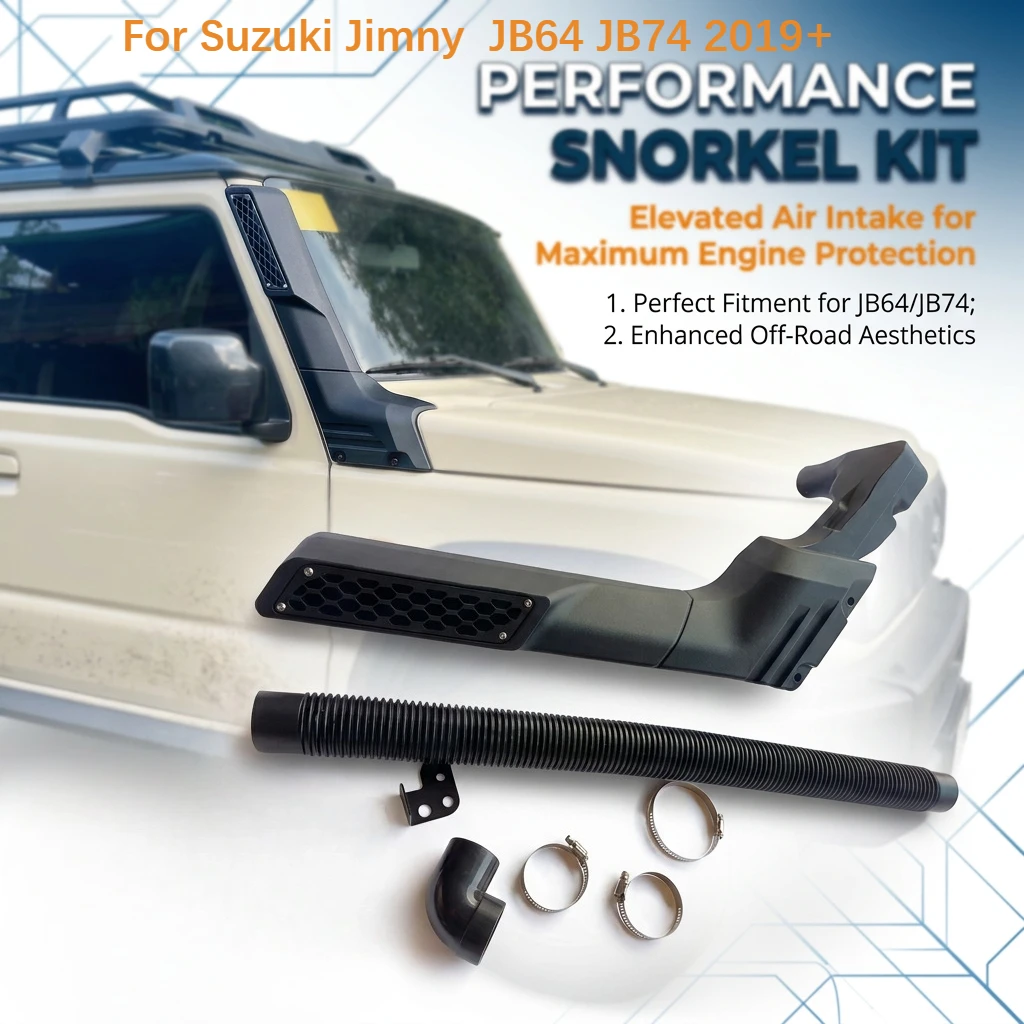 Car Air Intake Snorkel Kit For Suzuki Jimny JB64 JB74 JC74 2019-2024 3/5 Door Wader Breath Hose Tube Upgraded Off Road 4x4 Parts