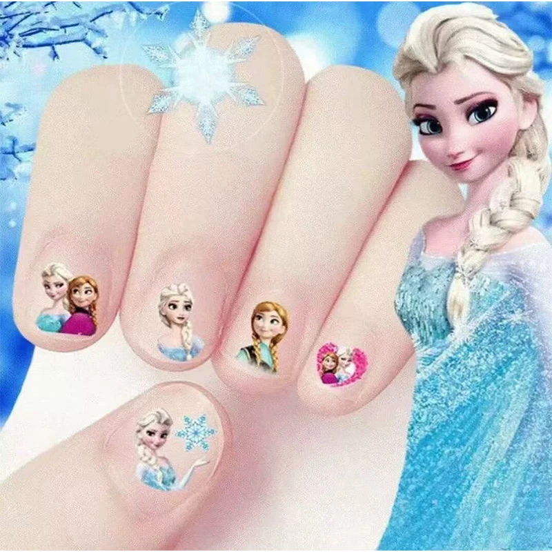 360 Uds. Pegatinas de uñas para niños de Disney personajes de dibujos animados de princesa Elsa pegatinas para niños juguetes regalos de cumpleaños de Navidad