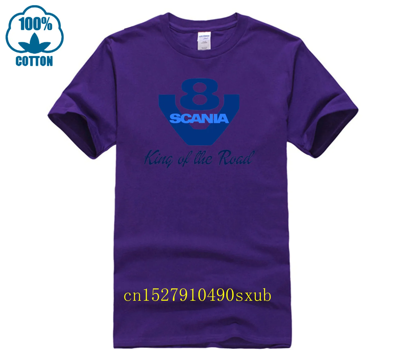 Funny t shirts Scania Truck Wagon Lorry King Of The Road V8 R Series Tee Shirt Men\'s Peterbilt Scania Mack