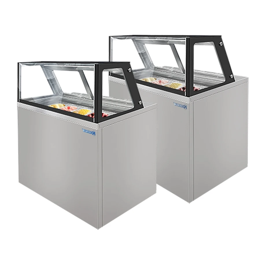 Commercial Ice Cream Display Refrigerator Single-Temperature Under Counter Freezer With Glass Door Cold Showcase
