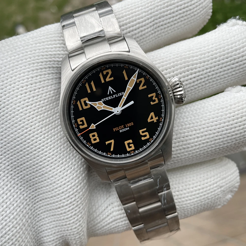 STEELFLIER Offizielle SF740V Neue Quarz-Armbanduhr Super C3 Leuchtende 200M Wasserdichte VH31 Mute-Uhrwerk Mann Mode Business Uhr – Detail 12