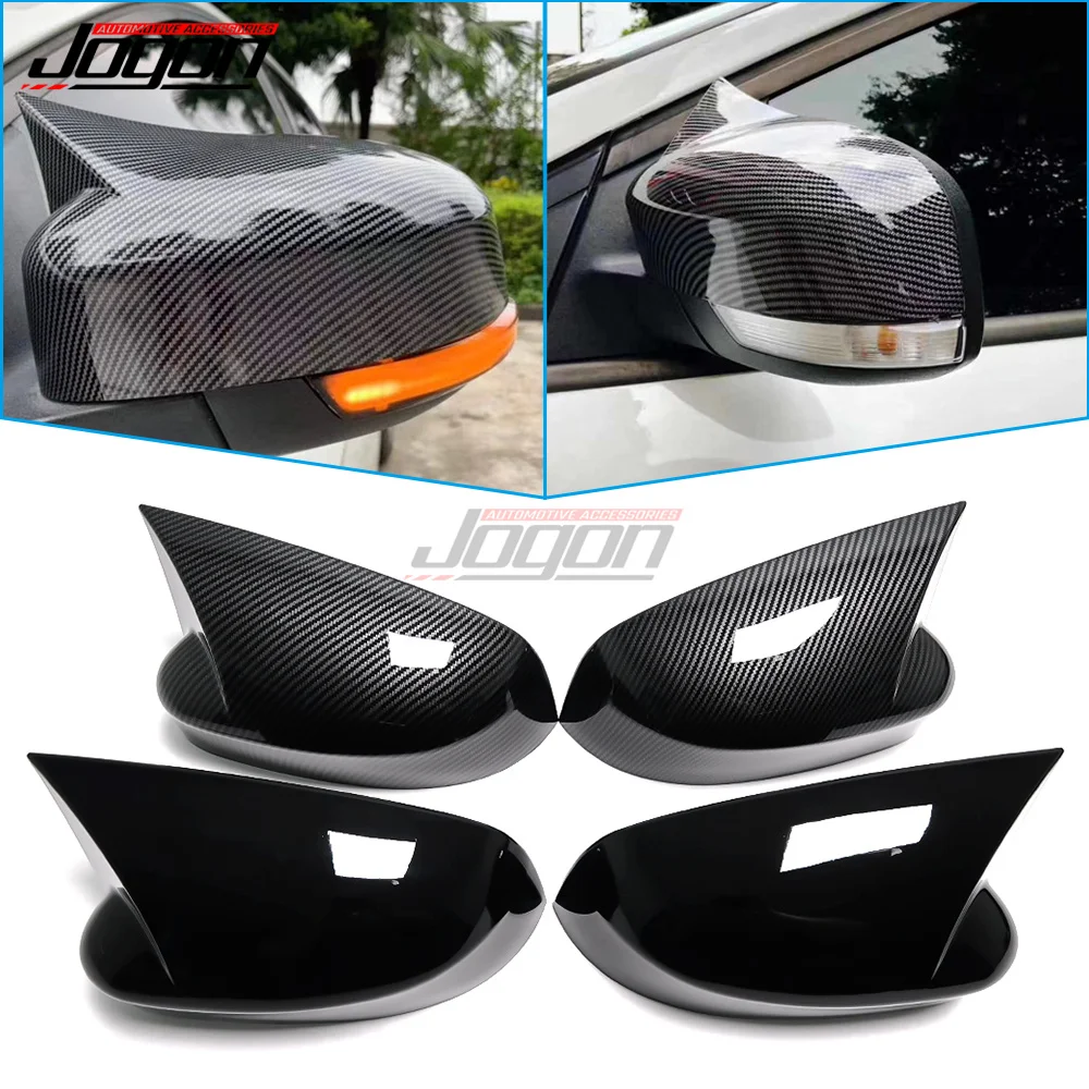 

Car OX Horn Style Rear View Wing Mirror Covers Cap For Ford Focus 2 MK2 Focus 3 MK3 3.5 2008-2018 Carbon Fiber Look Exterior