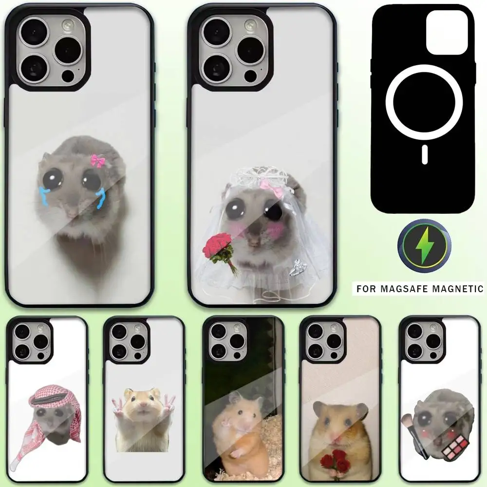 

Funny Sad Hamster Meme Phone Case For iPhone17,16,15,14,13,12,11 Plus,Pro Max Magnetic For Magsafe Wireless Charging
