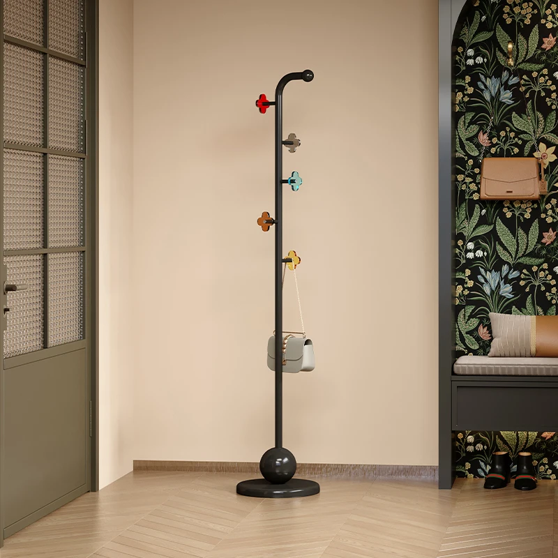 

Light luxury living room flower shape acrylic hook coat rack floor-to-ceiling simple bedroom home hanging clothes rack