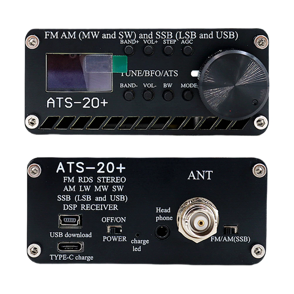 

Professional ATS-20+ Receiver OLED Screen Portable Radio Receiver USB Charging World Band Digital Receiver for Outdoor & Indoor