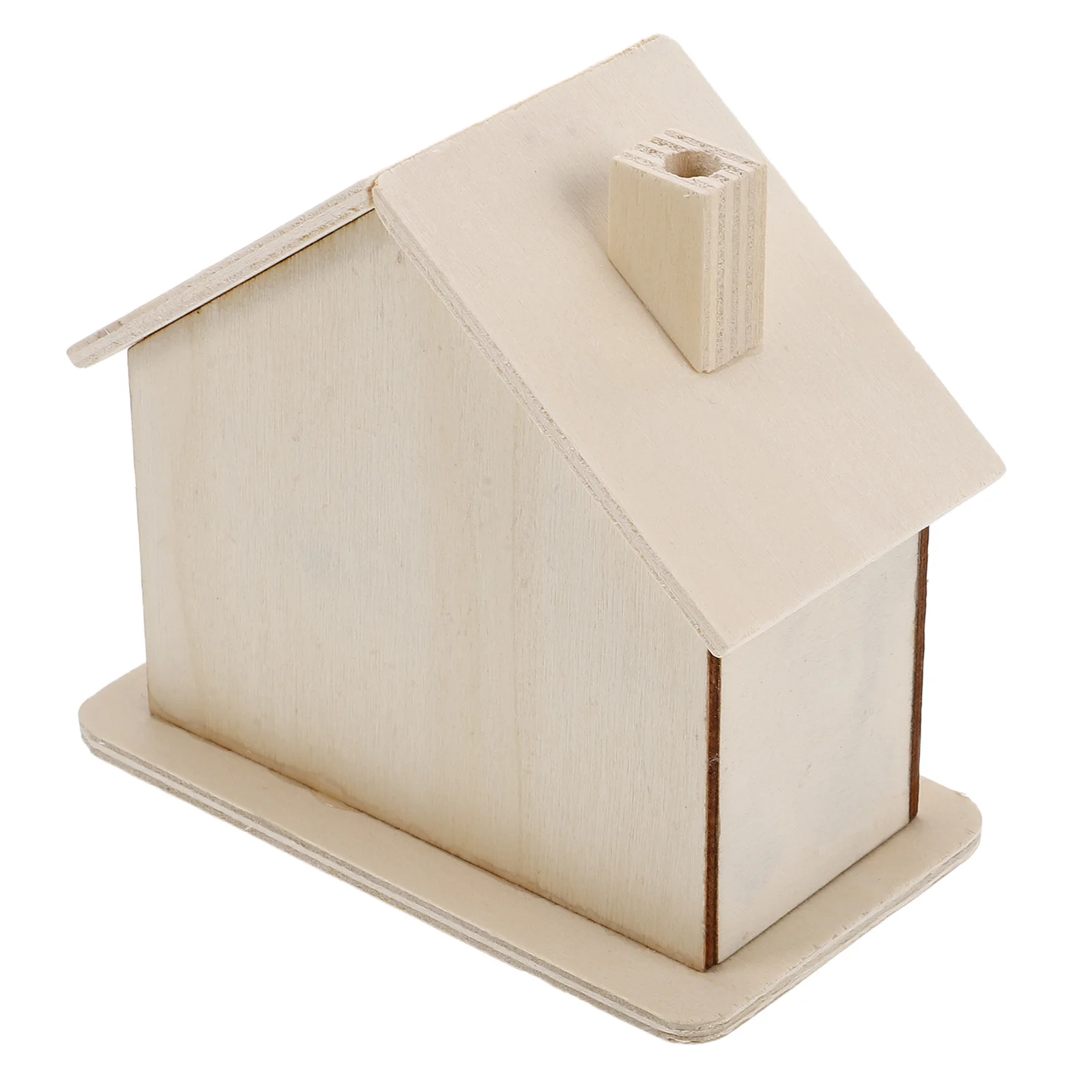 5個入り 未塗装木製ハウス型貯金箱 DIYクラフト貯金箱 子供用マネーホルダー 手作りコインジャー ハウス型コインジャー
