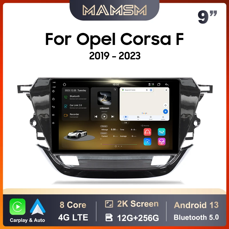 MAMSM Car Radio For Opel Corsa F 2019 - 2023 Android 13 Multimedia Video Player GPS 4G Carplay Autoradio Stereo Head Unit DSP