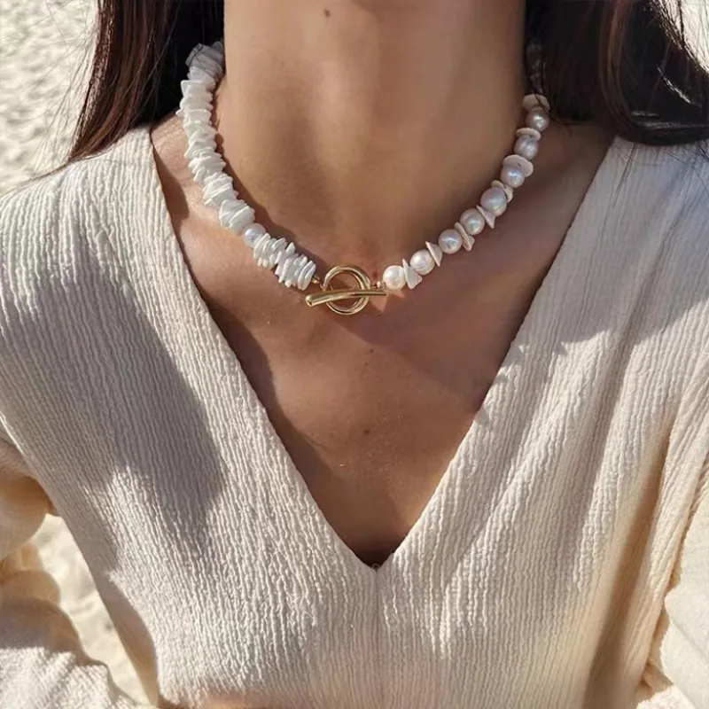 

Shell Necklace Holiday Series Original Niche Beaded Design Simple Temperament Choker Jewelry 2025 Fashion