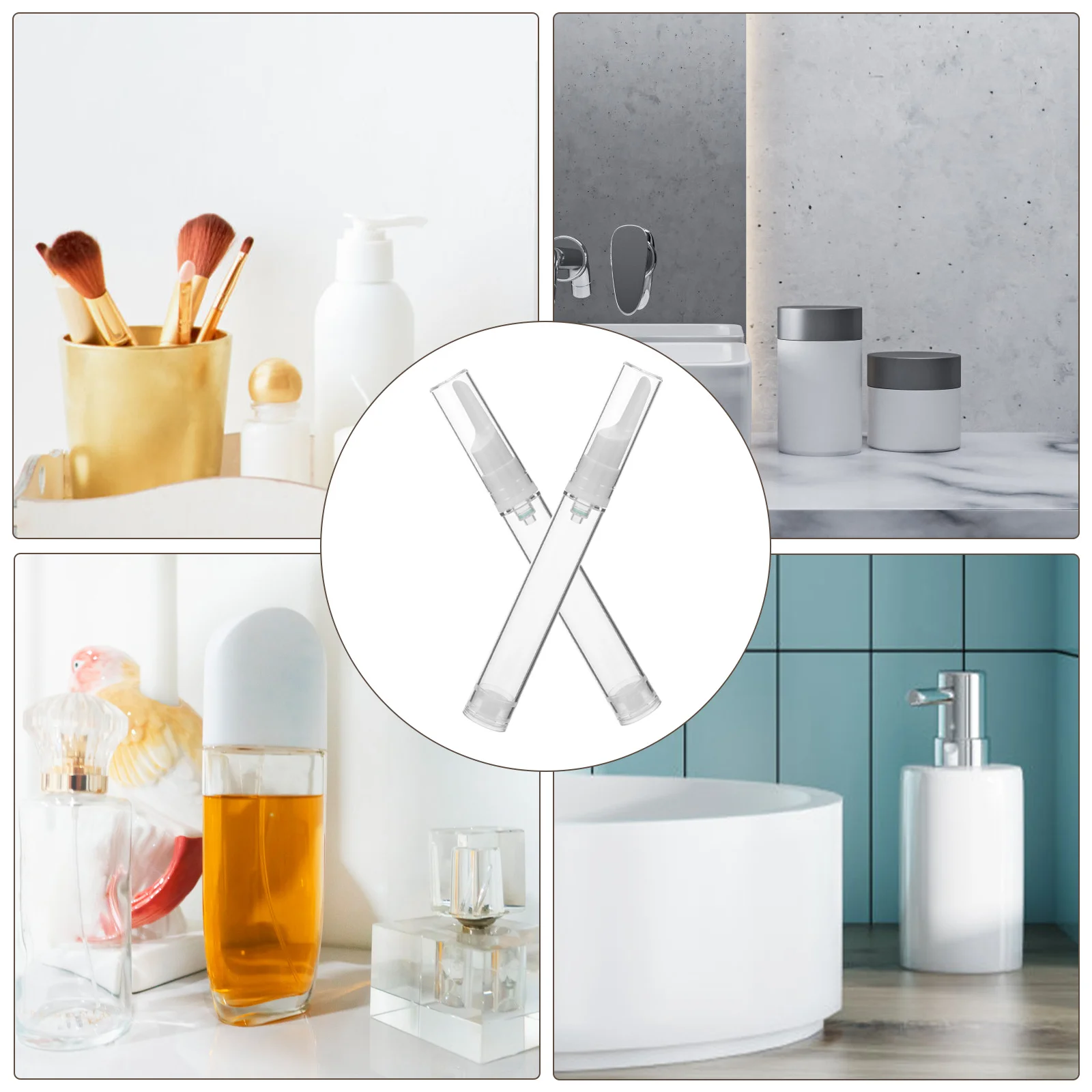 

10Pcs Eye Cream Airless Pump Bottles Vacuum Design Travel Size Portable Moisturizer Container Push Dispenser Air Pump Container