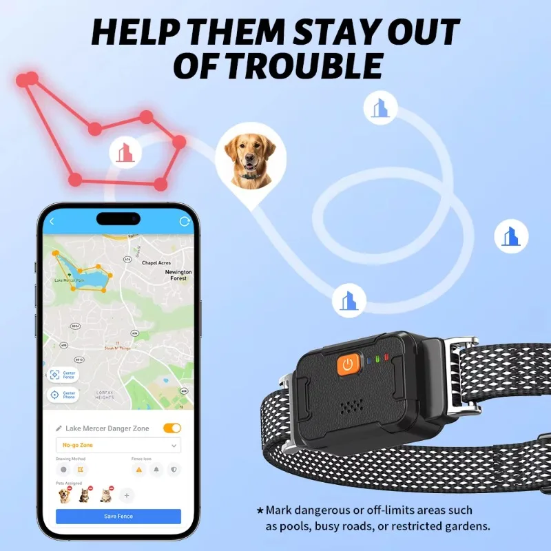 ошейник с чипом New Design 4G GPS Pet Smart Tracker Real-Time Mini Waterproof Locator Tracer for Dogs/Cats GSM/LBS Positioning I