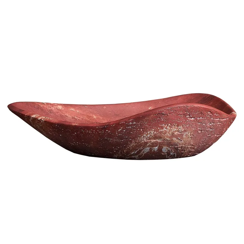 

Medieval style red travertine platform basin art basin hotel homestay hand basin