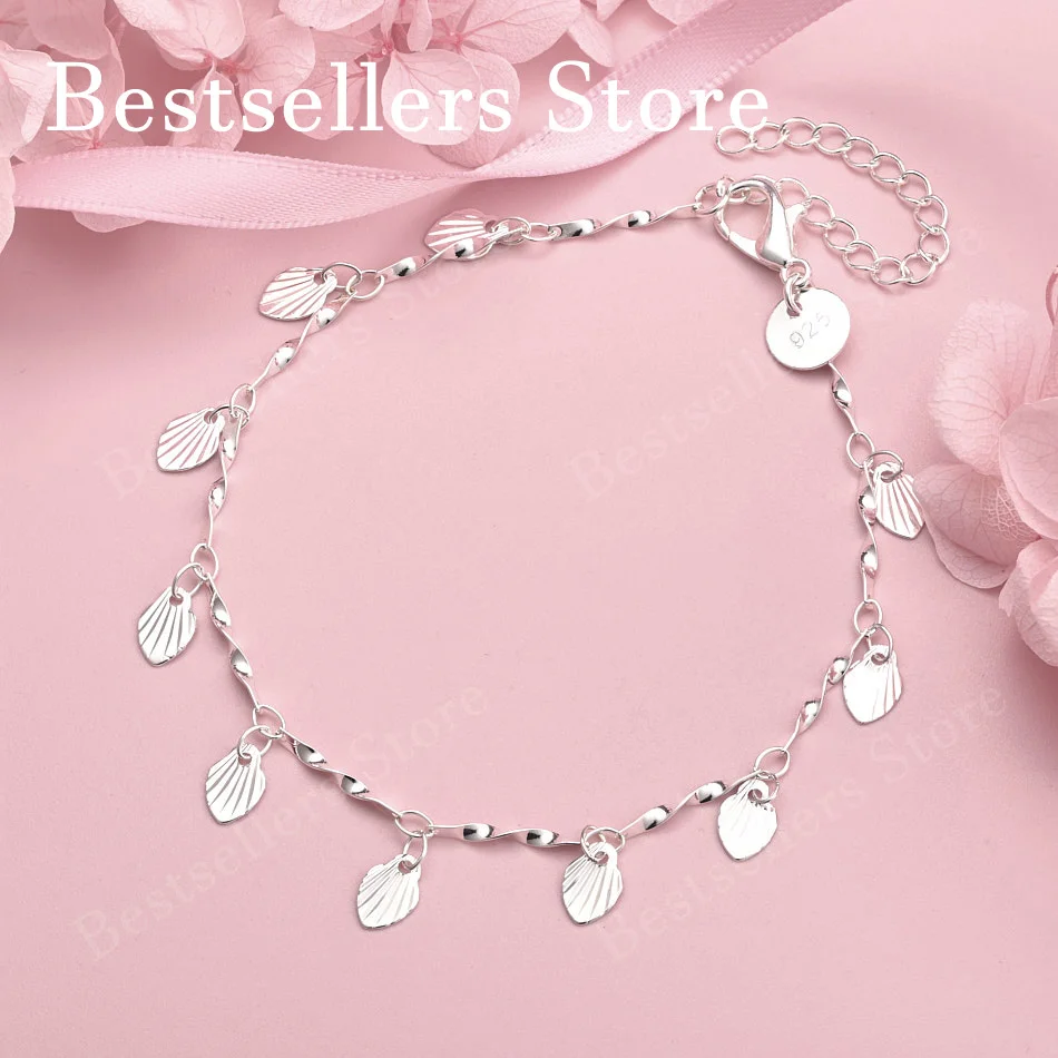 925 sterling silver 8-inch delicate blade bracelet for ladies, fashionable Christmas accessories, party jewelry