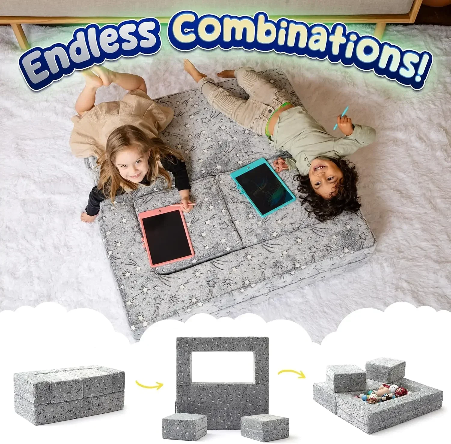 Ensemble de canapé de jeu pour enfants, canapé pour tout-petit, canapé pour enfants, canapé pour tout-petit, canapé de salle de jeux en mousse pour enfants