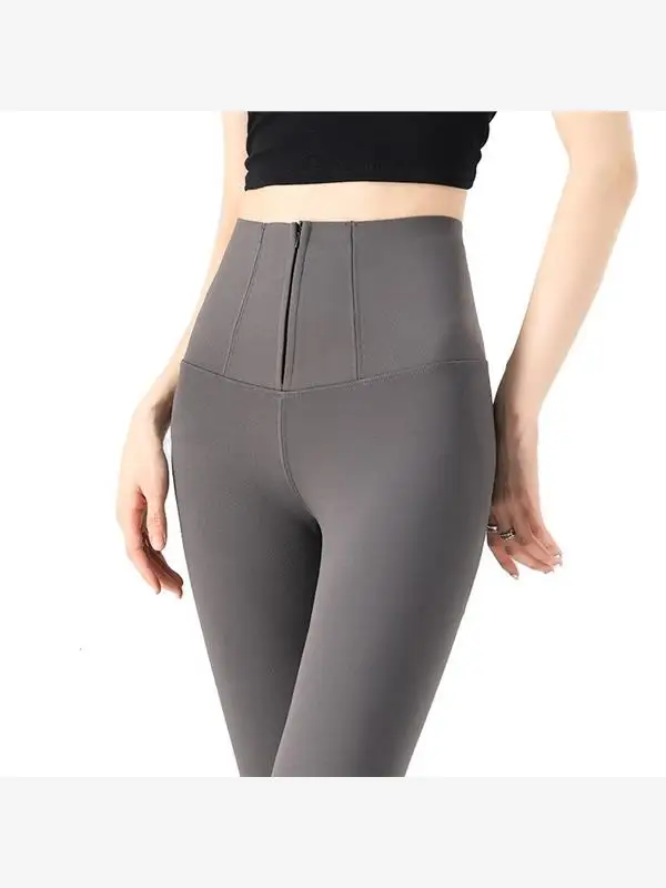 سراويل يوجا مبطنة بسحاب للنساء، سراويل يوجا مبطنة من Fce، سراويل ضيقة لرفع المؤخرة، ملابس ربيع الخريف