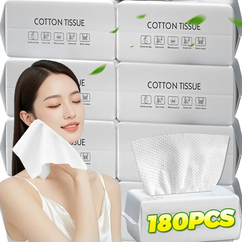 36/180PCS Disposable Face Towels Extractable Cotton Soft Towel Make Up Tissue Facial Cleansing Cleanser for Home Bathroom Supply