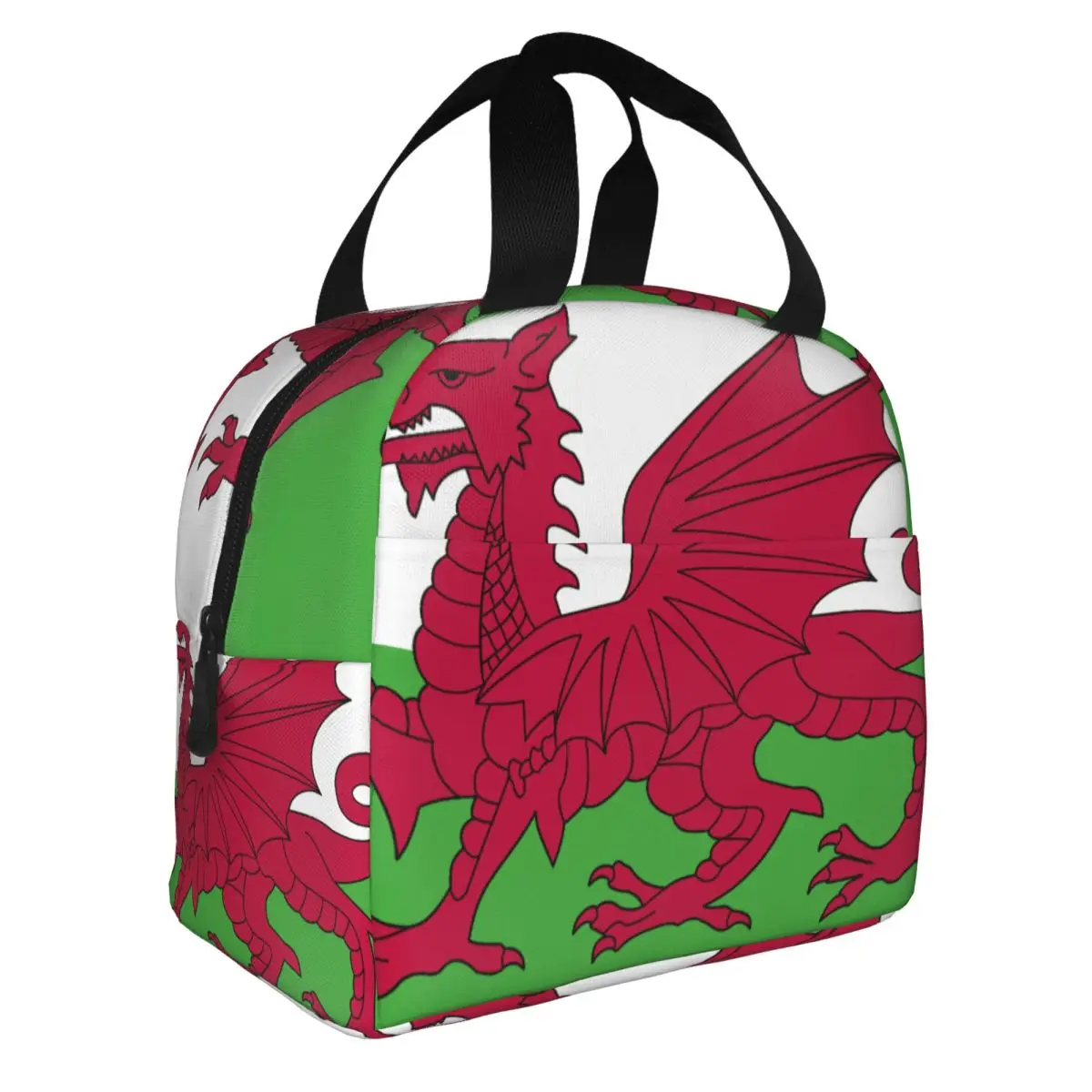 Flag Of Wales Insulated Lunch Bag for Women Leakproof Welsh Dragon Cooler Thermal Bento Box Office Picnic Travel